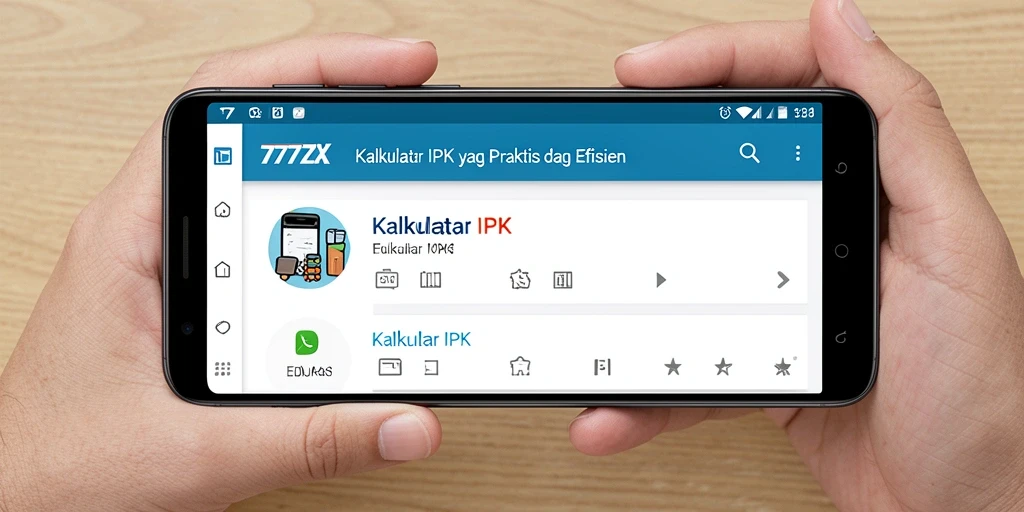 Tampilan antarmuka aplikasi 777ZX untuk kalkulator IPK yang mudah digunakan.