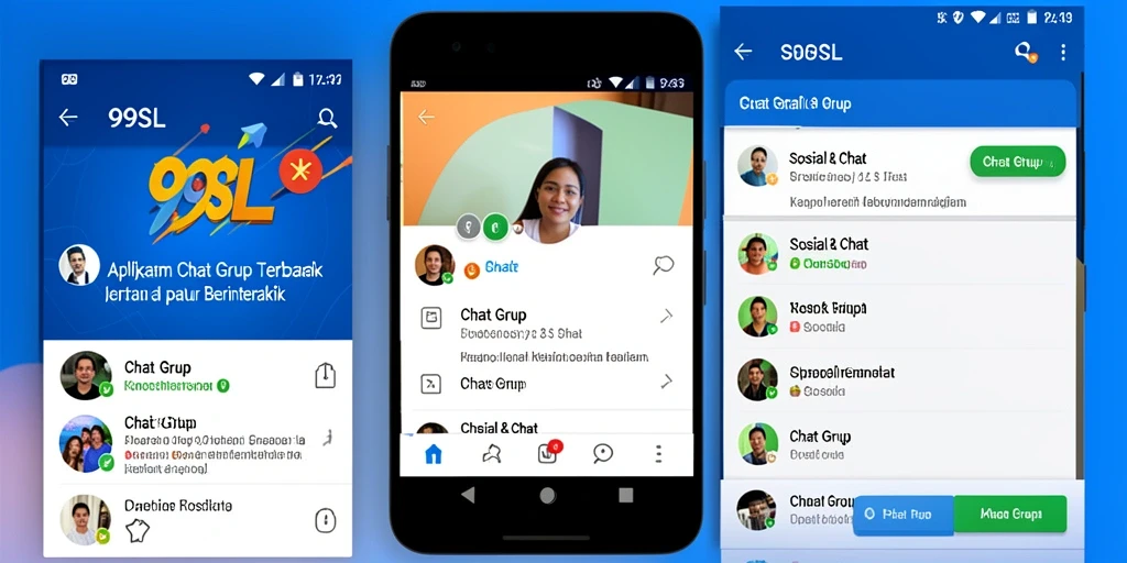 Antarmuka sederhana 99SL yang memudahkan chatting grup.