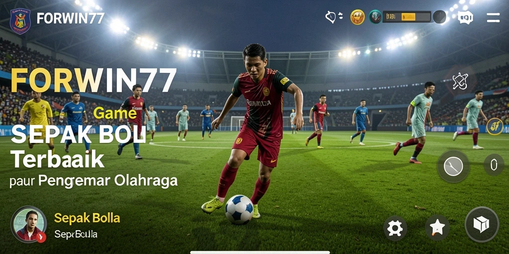 Tampilan antarmuka utama FORWIN77 dengan fitur Sepak Bola yang menarik.