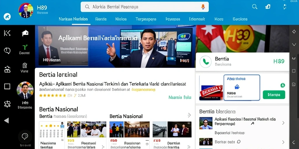 Antarmuka H89 yang bersih dan informatif untuk berita nasional.