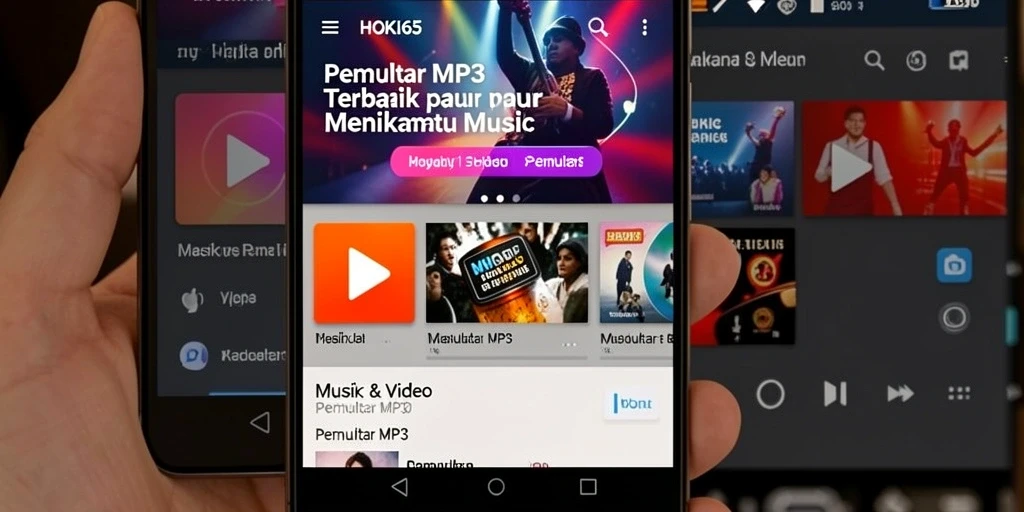 Tampilan antarmuka HOKI65 yang menarik dan fungsional untuk Pemutar MP3.