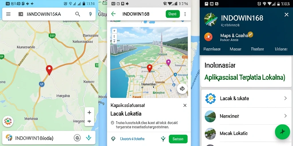 Tampilan antarmuka INDOWIN168 yang sederhana untuk lacak lokasi.