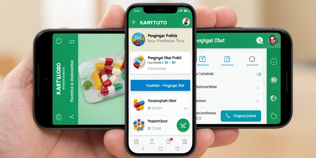 Tampilan antarmuka KARTUTOTO sebagai pengingat obat.