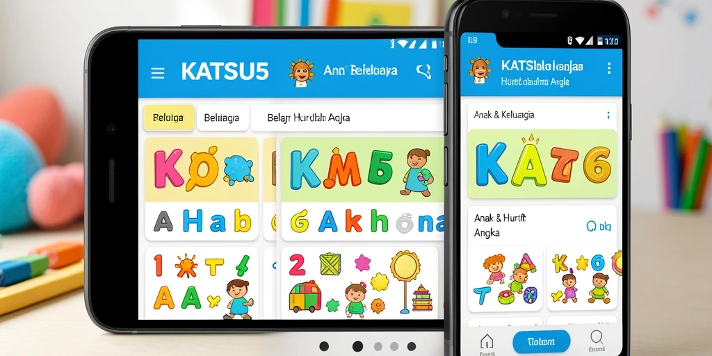 Antarmuka KATSU5 yang menarik dan edukatif untuk anak-anak.