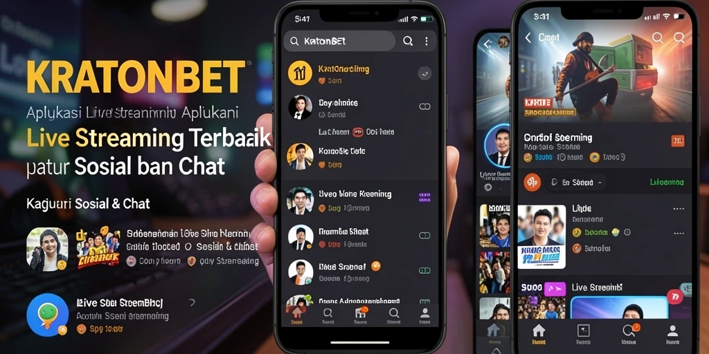 Antarmuka aplikasi KRATONBET saat Live Streaming yang interaktif.