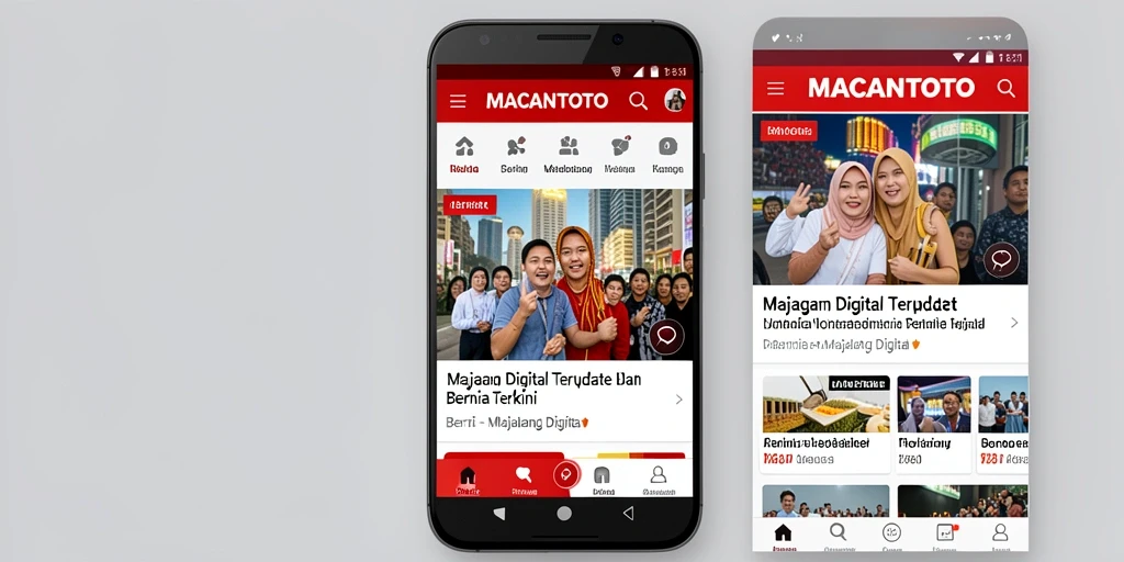 Antarmuka aplikasi MACANTOTO yang menampilkan berbagai majalah digital.
