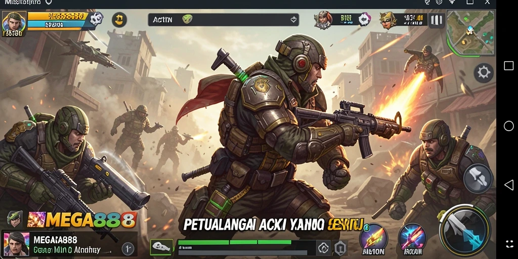 Tampilan antarmuka MEGA888 yang dinamis dan menarik.