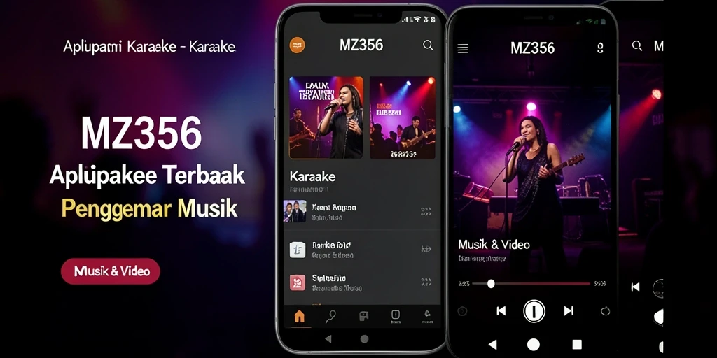 Antarmuka MZ356 dengan pilihan lagu karaoke yang beragam.