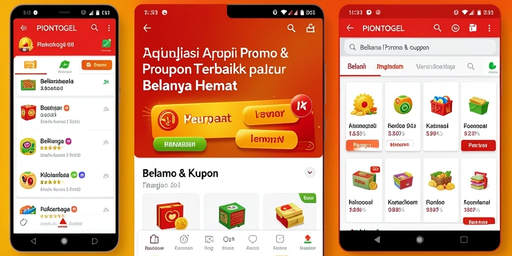 Antarmuka PIONTOGEL yang user-friendly dengan akses promo mudah.