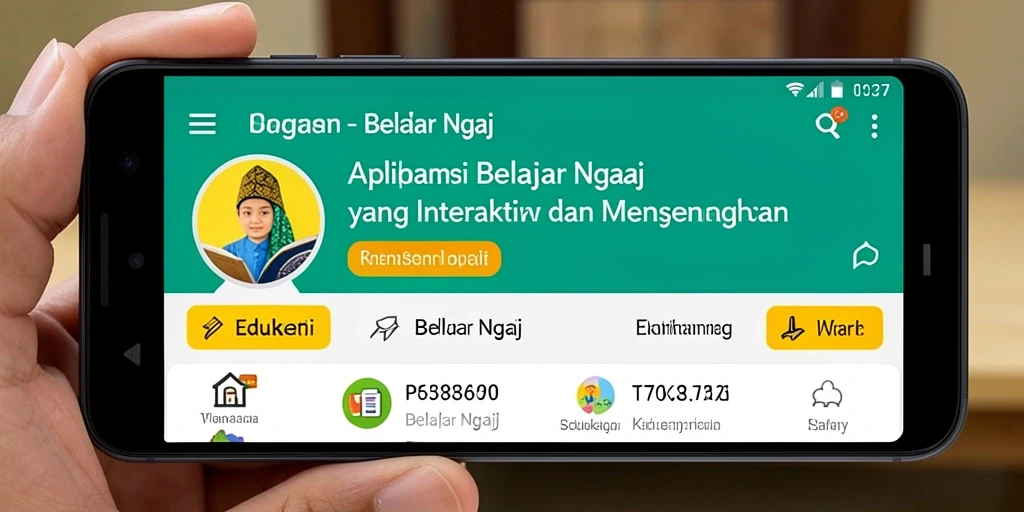 Antarmuka pengguna aplikasi Belajar Ngaji yang interaktif dan ramah.
