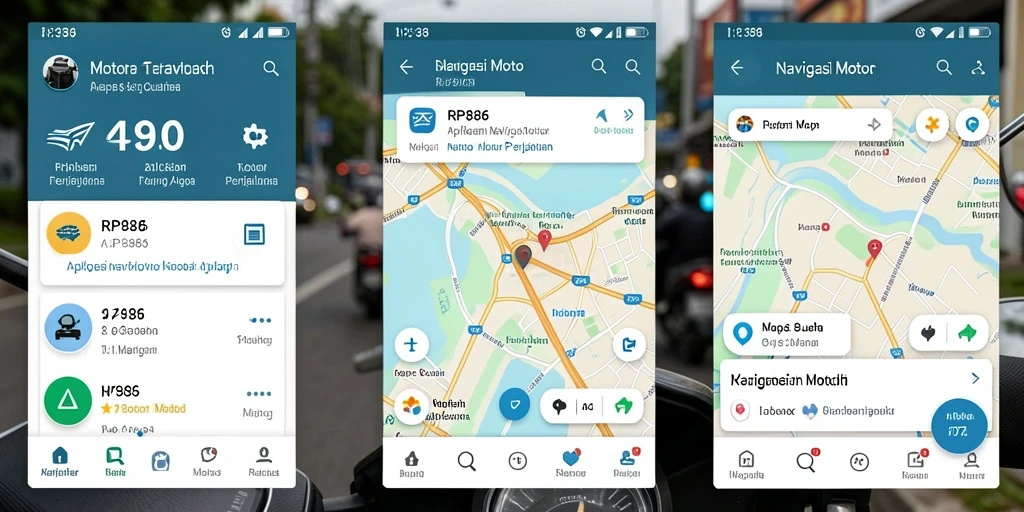 Antarmuka aplikasi RP886 yang intuitif dan fungsional untuk Navigasi Motor.