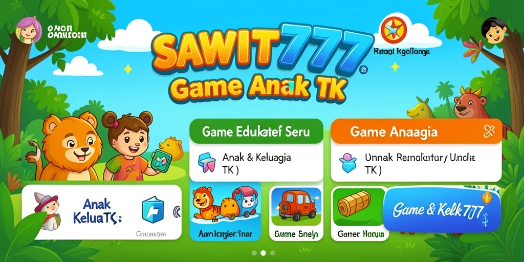 Tampilan antarmuka SAWIT777 yang ceria dan edukatif.