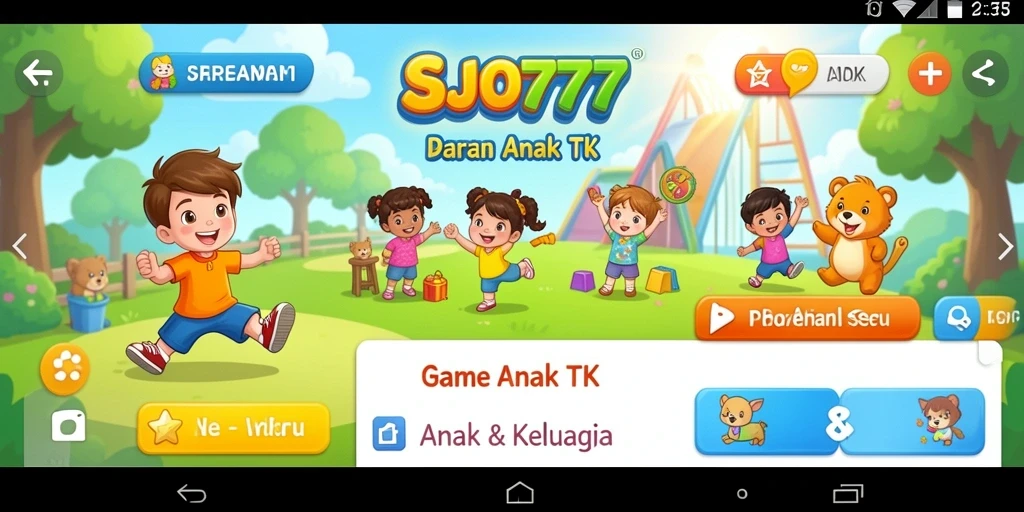 Antarmuka ceria dan interaktif untuk belajar sambil bermain.