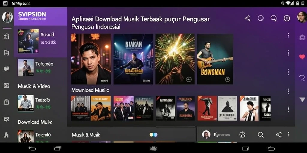 Antarmuka pengguna SVIPSIDN yang sederhana untuk Download Musik.