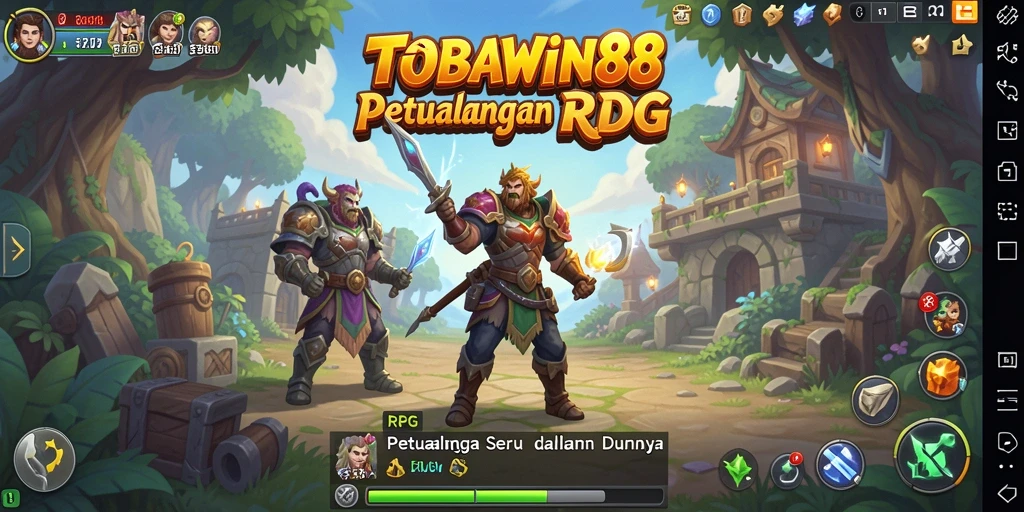 Tampilan antarmuka game RPG TOBAWIN88 yang epik dan mendalam.