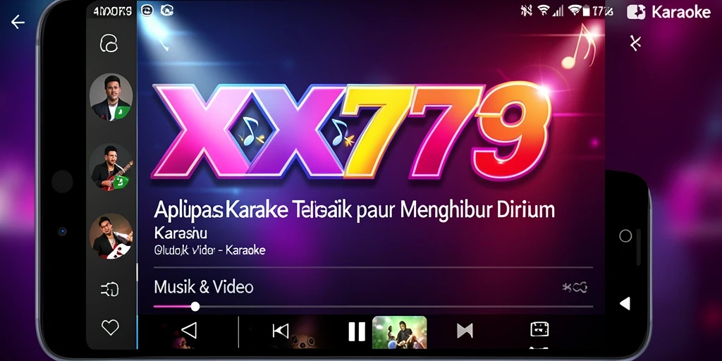 Antarmuka pengguna XXX777 yang menarik dan interaktif untuk karaoke.